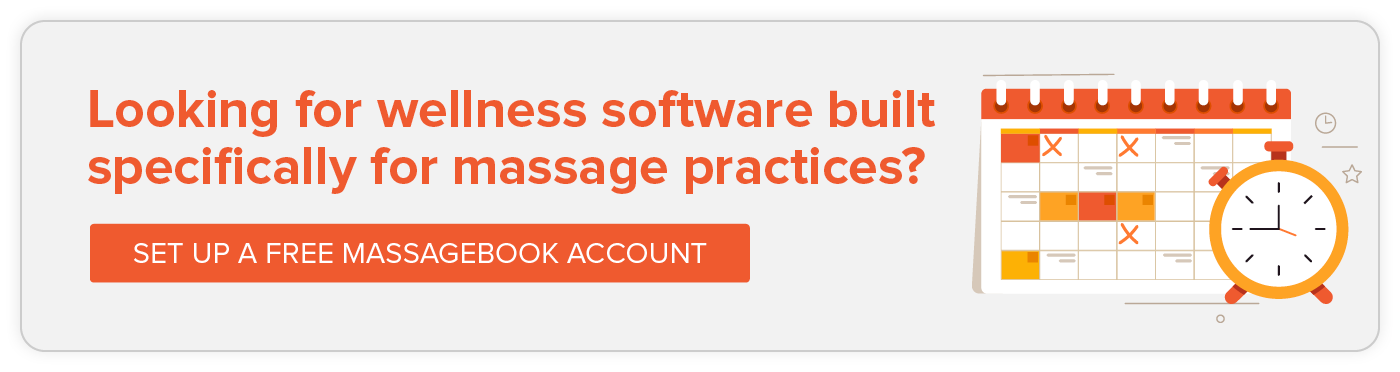 Click to set up an account with MassageBook for free massage therapy software.