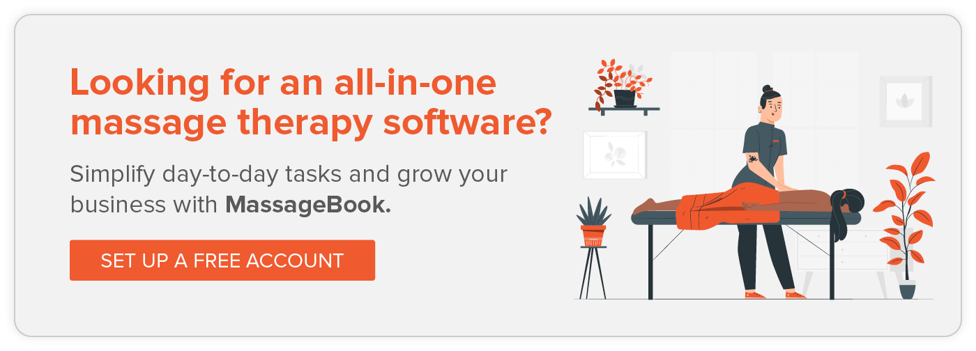 Looking for an all-in-one massage therapy software? Simplify day-to-day tasks and grow your business with MassageBook. Click to set up a free account.